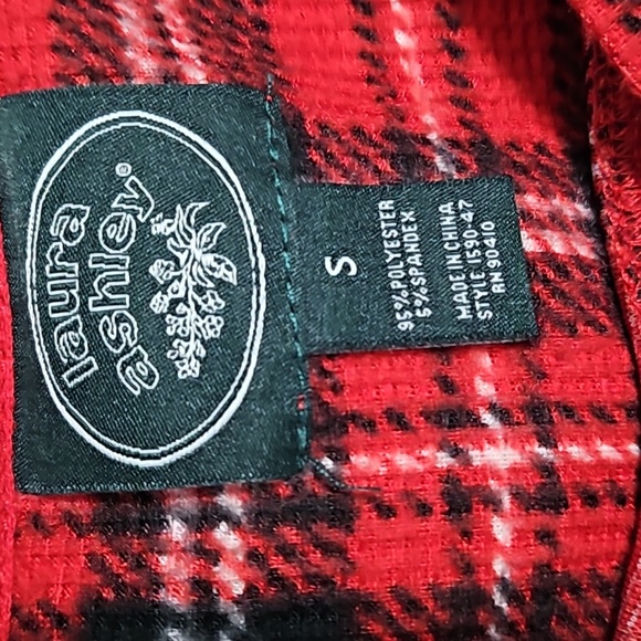 Laura Ashley Red Plaid Pajama Set - Picture 4 of 6